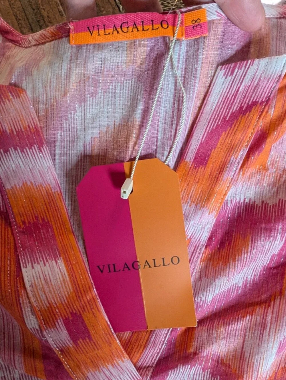 Vilagallo Analissa Pink Orange Blouse Top Size 38